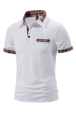 White Cotton Short Sleeves Casual Men's Polo Shirt