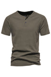 Black Cotton Crewneck Short Sleeves Men's Polo Short