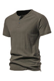 Black Cotton Crewneck Short Sleeves Men's Polo Short