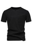 White Knit Cotton Crewneck Short Sleeves Men's Shirt