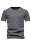 White Knit Cotton Crewneck Short Sleeves Men's Shirt