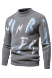 White Round Neck Slim Fit Men's Sweater