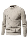 Khaki Men's Slim Fit Pullover Knitted Sweater