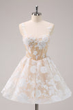 Sparkly Light Blue A Line Spaghetti Straps Corset Long Homecoming Dress