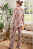 Dusty Rose Velvet Notched Lapel Sequins 2 Pieces Women Suits