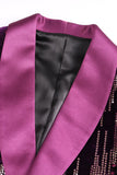 Sparkly Purple Shawl Lapel Sequins Women Formal Blazer