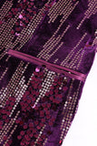 Sparkly Purple Shawl Lapel Sequins Women Formal Blazer