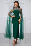 Glitter Black Beading Mermaid Long Formal Dress