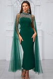 Glitter Black Beading Mermaid Long Formal Dress