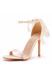 Women's Fashionable Faux Pearl Stiletto Sandals