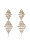 Bridal Wedding Golden Pave Inlaid Shooting Star Pendant Earrings