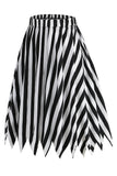 Black Color Block Striped Print Casual Novelty Pirate Costume Skirt