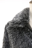 Dark Grey Faux Fur Turn Collar Short Men Coat