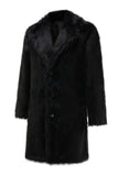 Black Soft Faux Fur Coat for Men