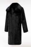 Fluffy Black Men Faux Fur Coat with Pockets