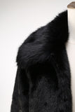 Fluffy Black Men Faux Fur Coat with Pockets