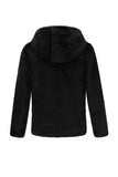 Men's Faux Fur Coat with Hood Winter Black Thickened Luxury