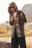 Leopard Mid-Length Faux Fur Winter Men's Coat