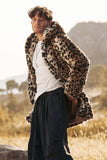 Leopard Mid-Length Faux Fur Winter Men's Coat