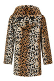 Men's Winter Mid-Length Leopard Faux Fur Coat