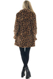 Yellow Leopard Print Women's Fur Coat