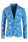 Blue Shawl Lapel 3-Piece Men's Suit for Christmas