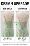 Dusty Sage Sheath Floral Corset Ruched Long Formal Dress with Slit