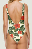 Purple Floral Printed One Piece Slimming Swimsuits