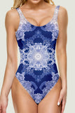 Purple Floral Printed One Piece Slimming Swimsuits