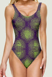 Purple Floral Printed One Piece Slimming Swimsuits