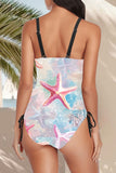 White Floral Printed One Piece Swimwear