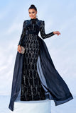 Gorgeous Black Mermaid Long Sleeves Beaded Formal Dress