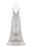 Sparkly V Neck Silver Sequined A Line Formal Dress