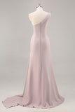 Khaki Mermaid One Shoulder Long Formal Dress
