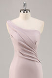 Mermaid Khaki One Shoulder Long Formal Dress