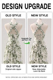 A-Line Ruched Convertible Design Floor Length Green Floral Bridesmaid Dress