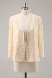 Champagne A-Line Satin 2-Piece Mother of the Bride Dress