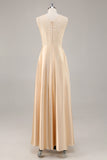 Champagne A-Line Satin 2-Piece Mother of the Bride Dress