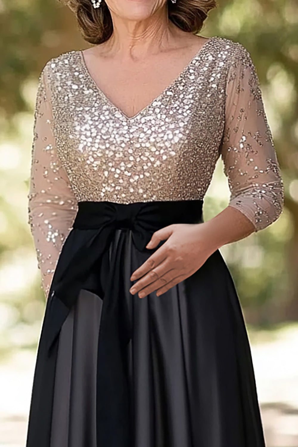 ZAPAKA Women Sparkly Champagne Back Long Mother of the Bride Dress V Neck Sequined Top Long Sleeves Wedding Guest Dress ZAPAKA AU ZAPAKA Women Sparkly Champagne Back Long Mother of the Bride Dress V Neck Sequined Top Long Sleeves Wedding Guest Dress ZAPAKA AU