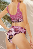 Pink Boho High Waisted Bikini Sets