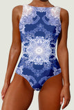 Purple High Neck One Piece Slimming Swimwear