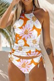 Yellow Halter 2 Piece Women's Swimsuits