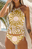 Yellow Halter 2 Piece Women's Swimsuits