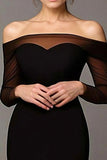 Chic Black Mermaid Off The Shoulder Formal Dress