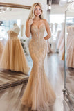 Mermaid Gold Sequin Sleeveless Long Formal Dress