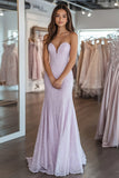 Strapless Lilac Lace Appliques Sheath Formal Dress