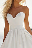 White Sweetheart A Line Graduation Dress