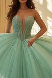 Mint Sweetheart Tulle Lace Quinceanera Dress