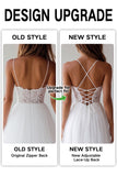 White Tulle A Line Long Graduation Dress with Lace