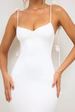 White Mermaid Spaghetti Straps Backless Formal Dress